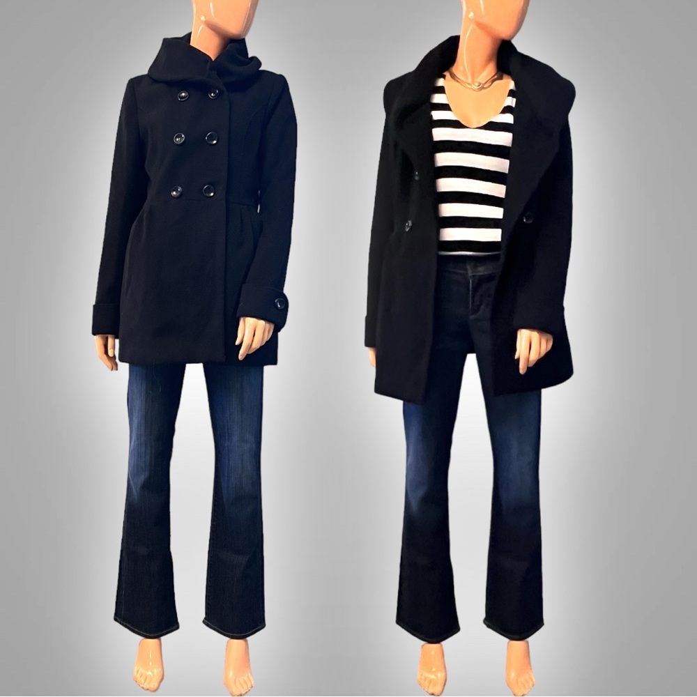 NY & CO Princess Babydoll Pea Coat Double Breasted